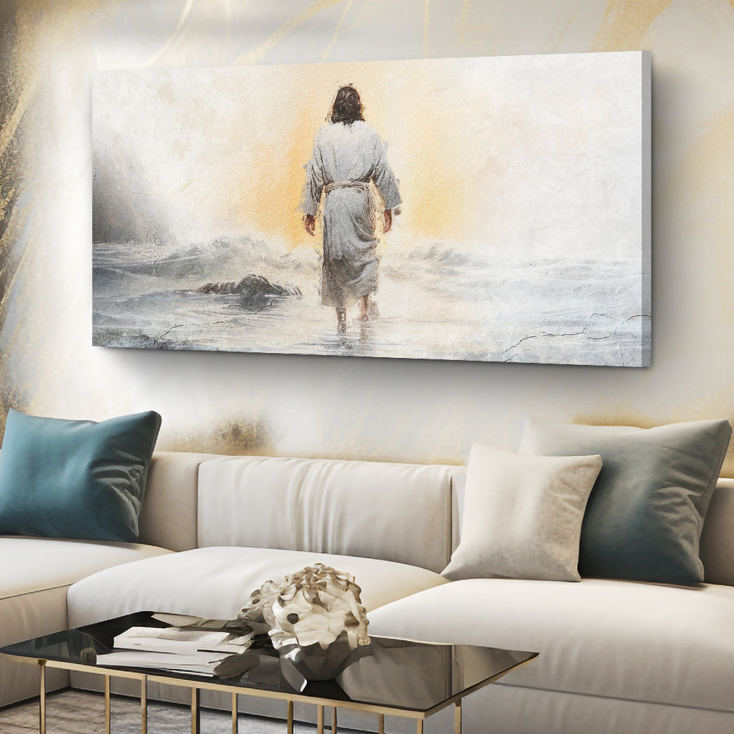Peace Be Still scripture canvas wall art with calming faith message