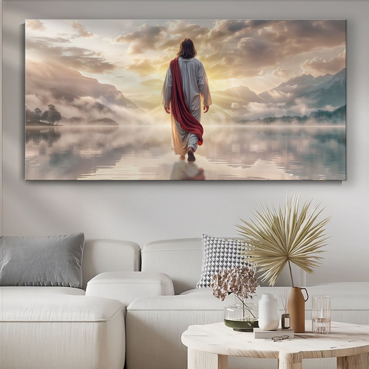 Reflections faith canvas wall art with a calm contemplative mood, ready to hang