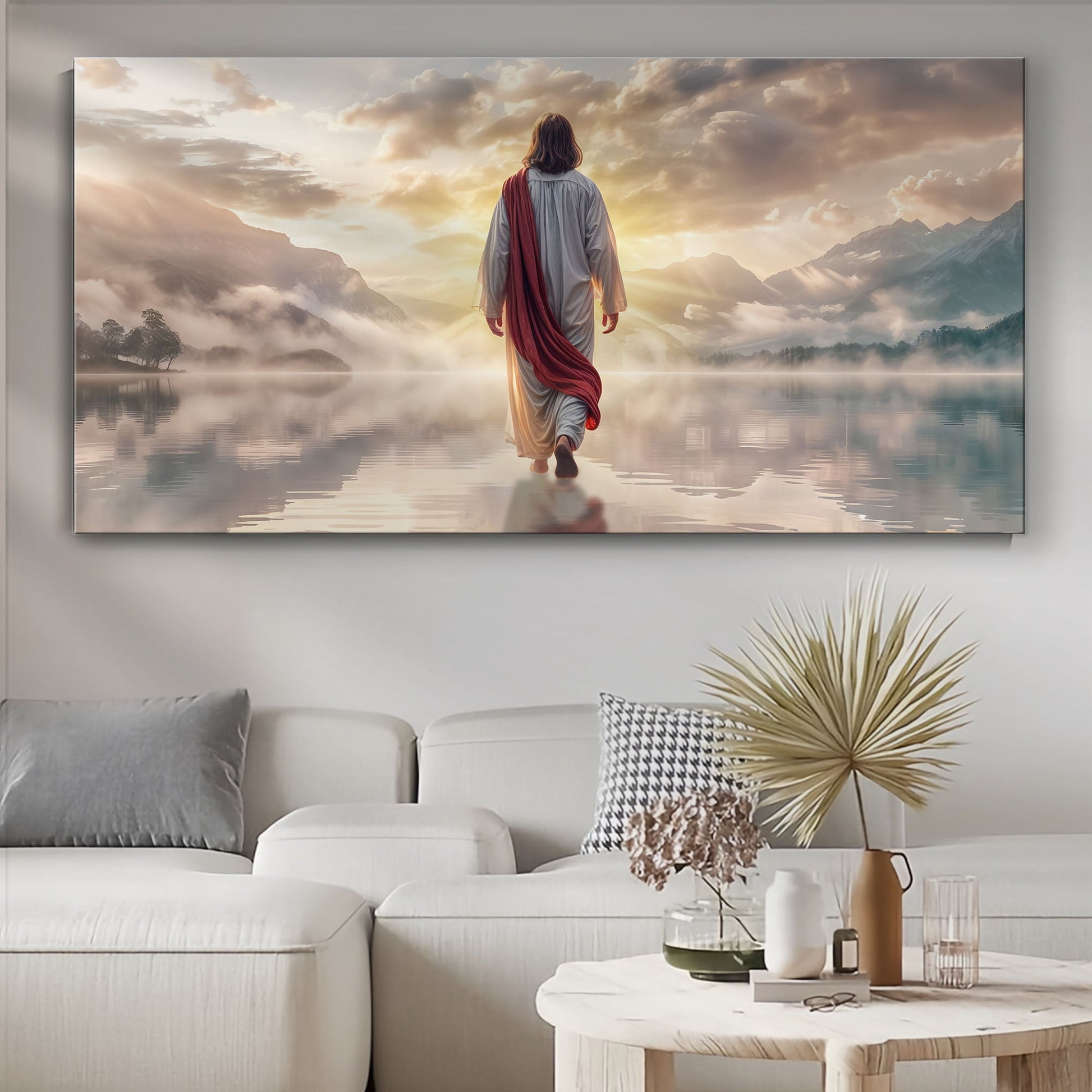 Reflections faith canvas wall art with a calm contemplative mood, ready to hang