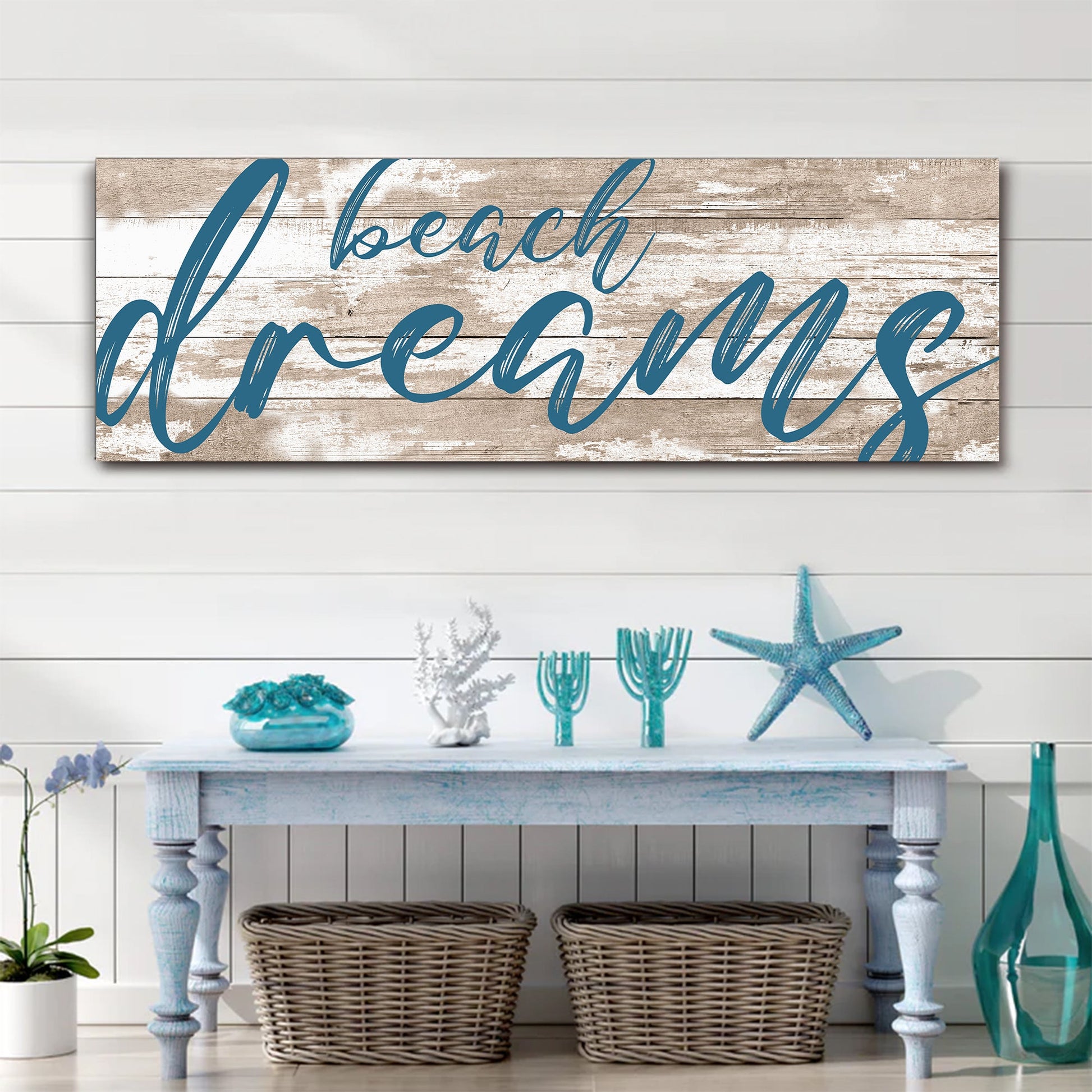 Beach Dreams nautical canvas sign
