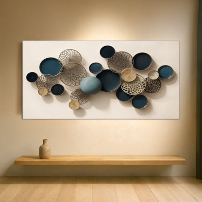 Lotus leaf abstract canvas wall art with a calm botanical touch, ready to hang