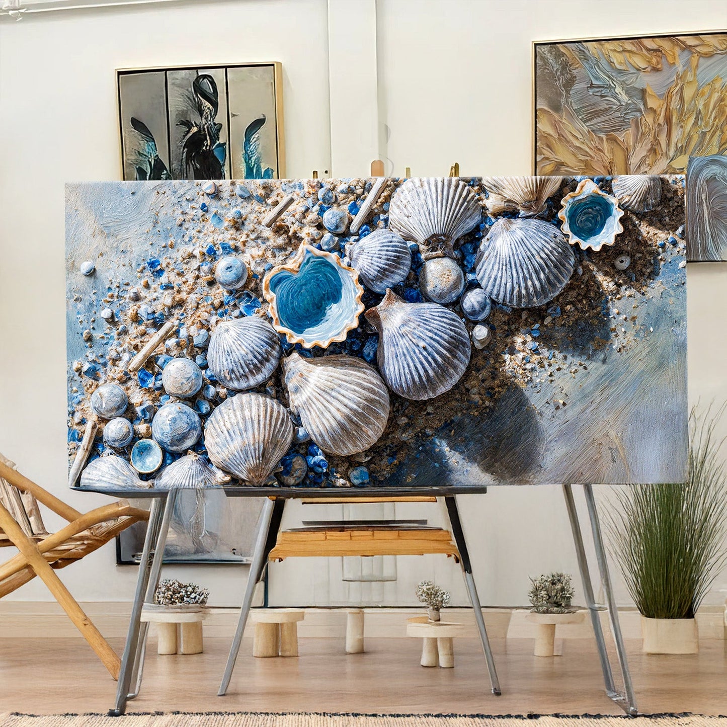 Sea Shells Modern Coastal Canvas Wall Art II