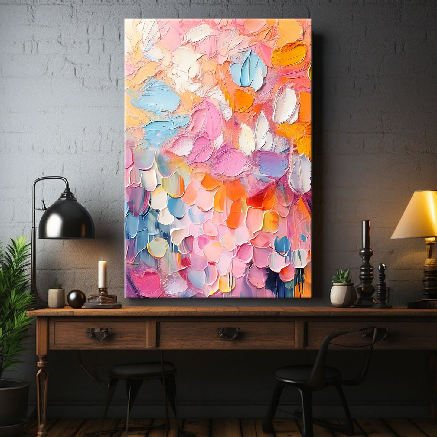 Blooming Rhapsody Abstract Canvas Wall Art