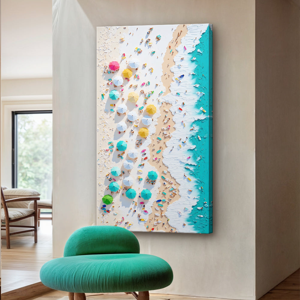 Beach Days coastal canvas wall art