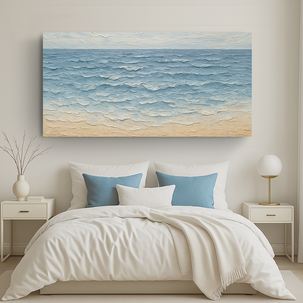 Serene Ocean Wave Coastal Canvas Wall Art