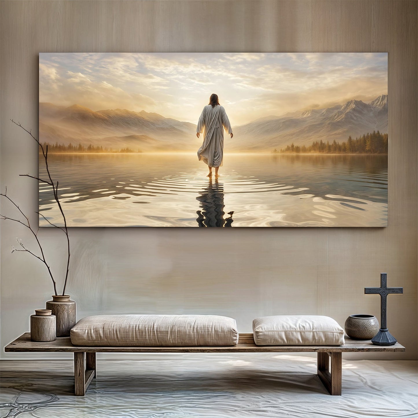 Reflections Faith canvas wall art series III with serene spiritual design