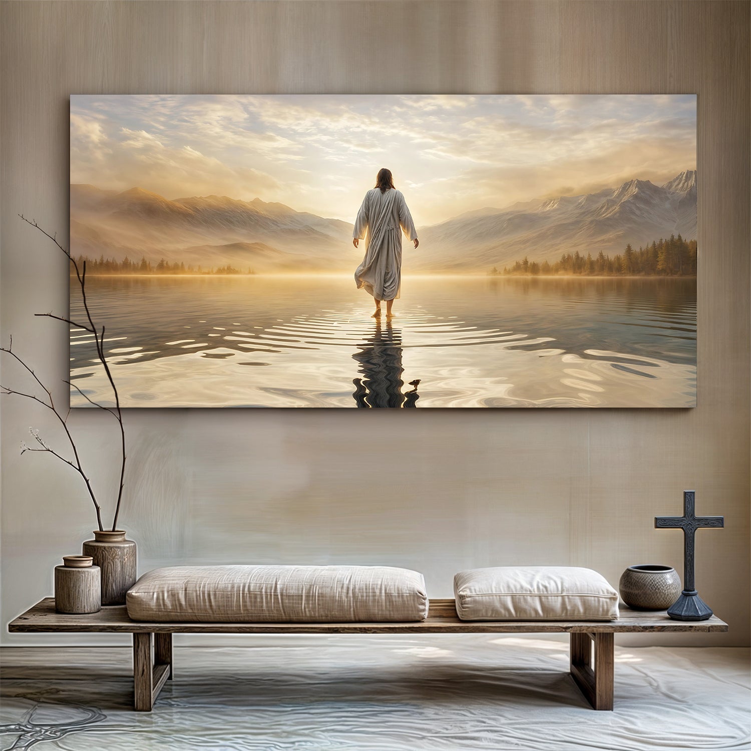 Reflections Faith canvas wall art series III with serene spiritual design