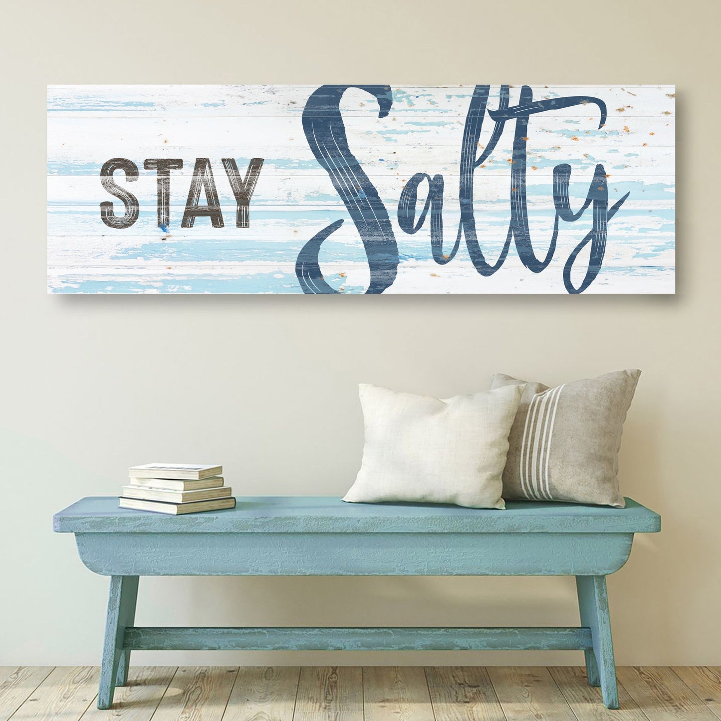 Stay Salty coastal wall art canvas sign beach house and lake decor