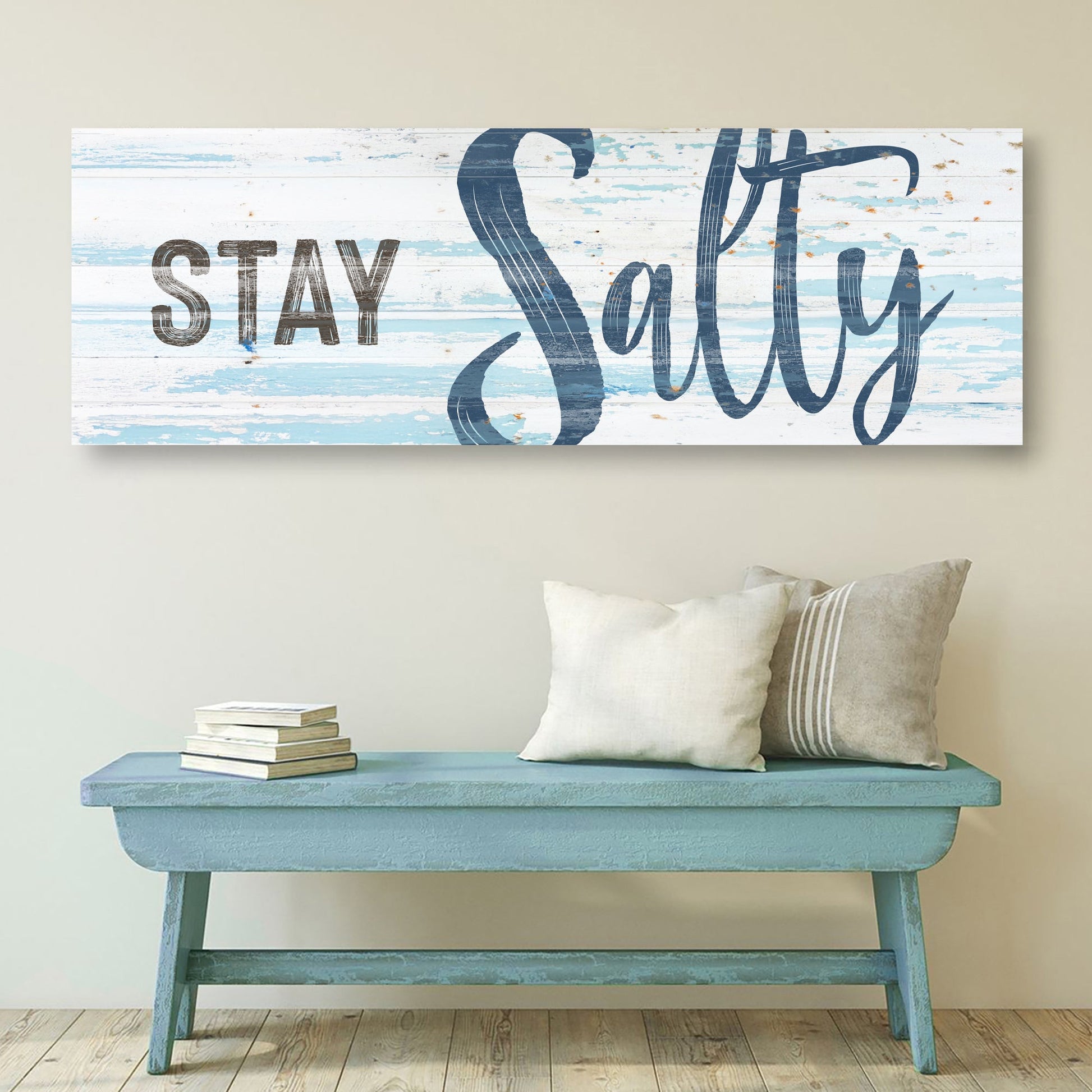 Stay Salty coastal wall art canvas sign beach house and lake decor