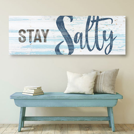 Stay Salty coastal wall art canvas sign beach house and lake decor