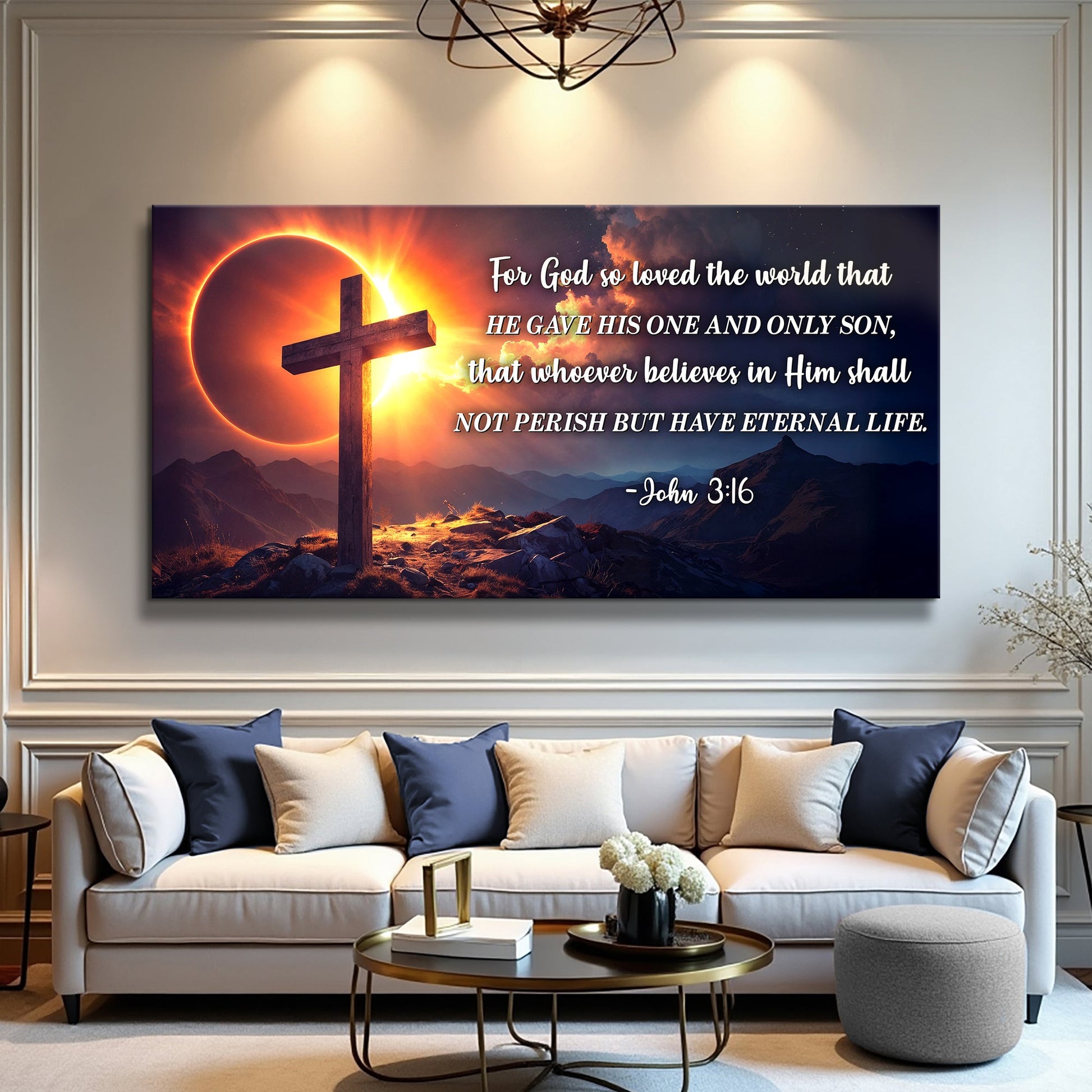 John 3:16 Bible verse canvas art - premium gallery-wrapped canvas made in USA