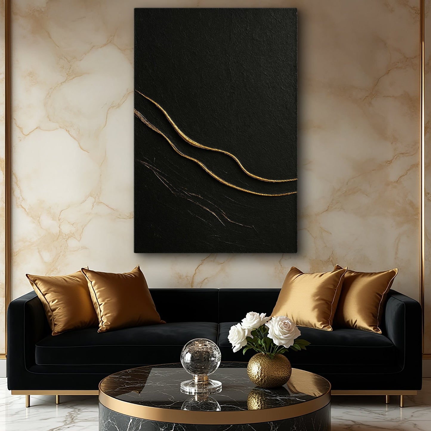 Abstract minimalist canvas wall art with subtle tones and clean geometric design