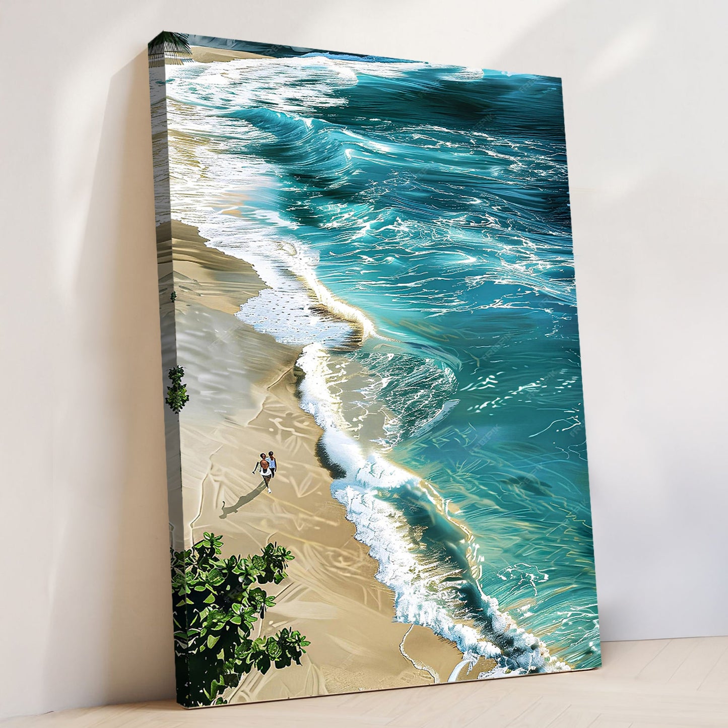 Beachfront Painting Coastal Canvas Wall Art