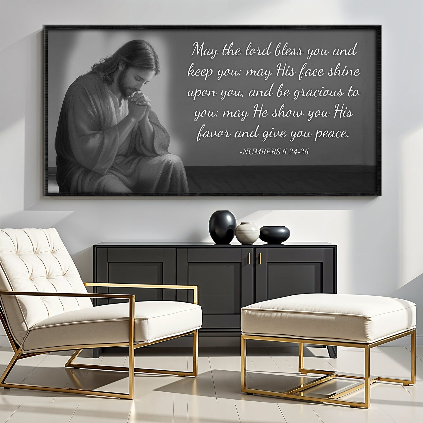 Numbers 6:24-26 Lord bless you and keep you scripture canvas sign