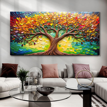 Tree Of Life canvas wall art with calm balanced lines, ready to hang