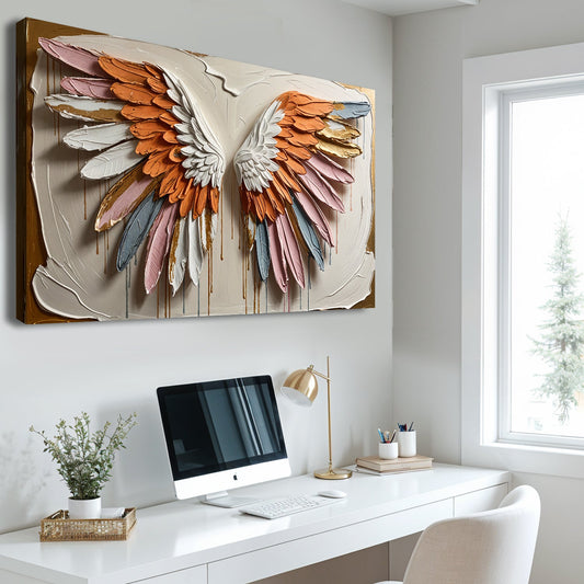 Angelic wings canvas wall art
