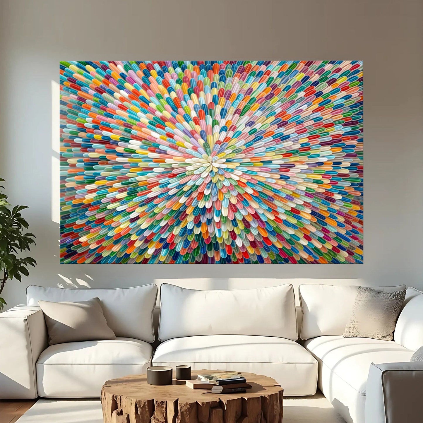 Radiant Bloom Abstract Canvas Wall Art