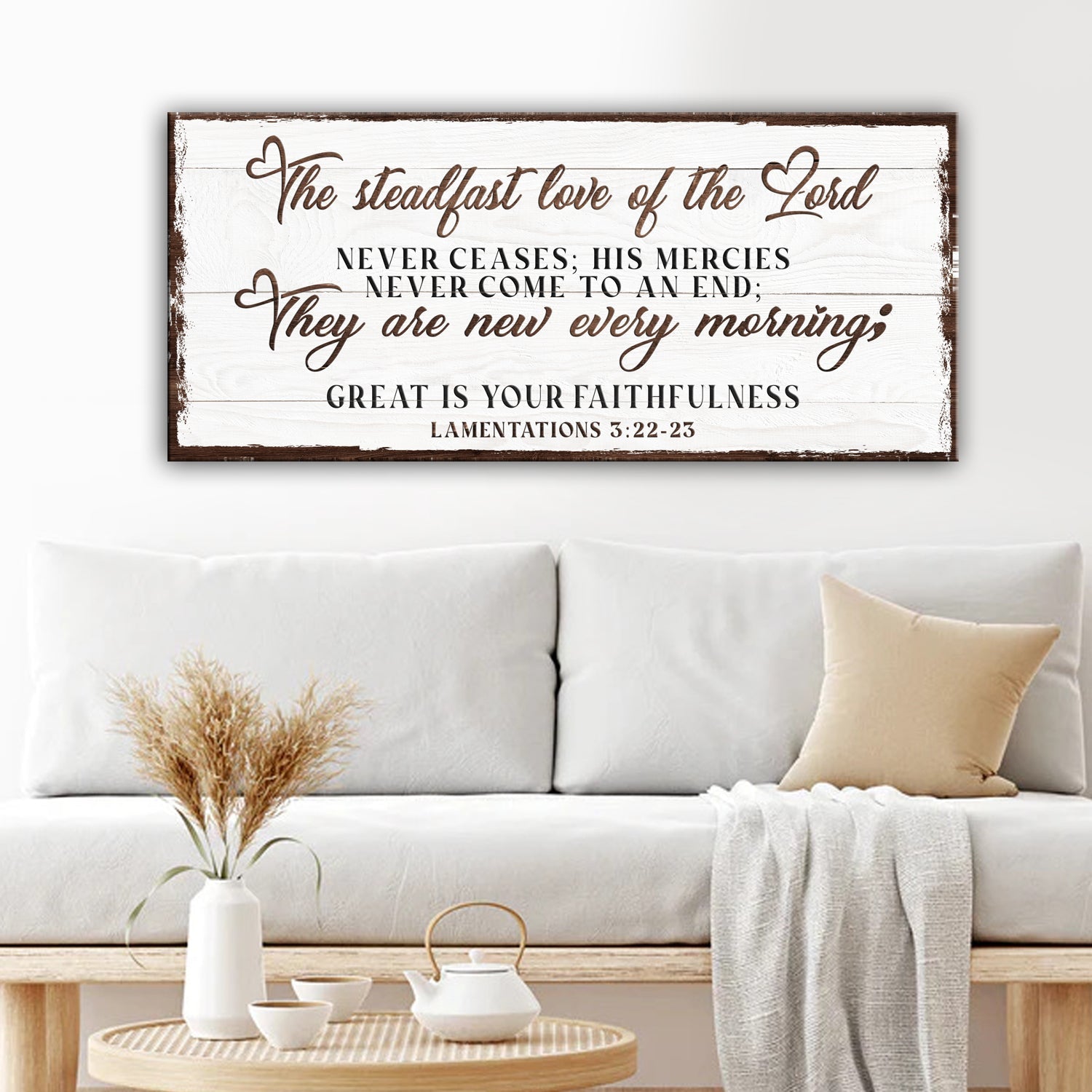 Steadfast Love of the Lord Lamentations 3 faith canvas IV wide format, gallery-wrapped