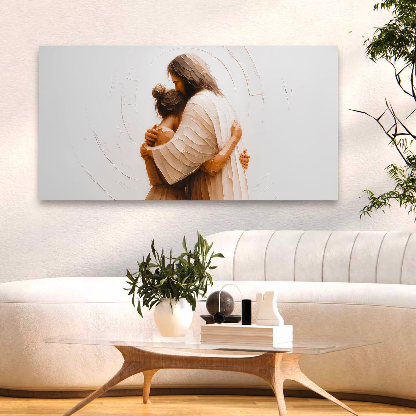 Divine Embrace of Grace Faith Canvas Wall Art