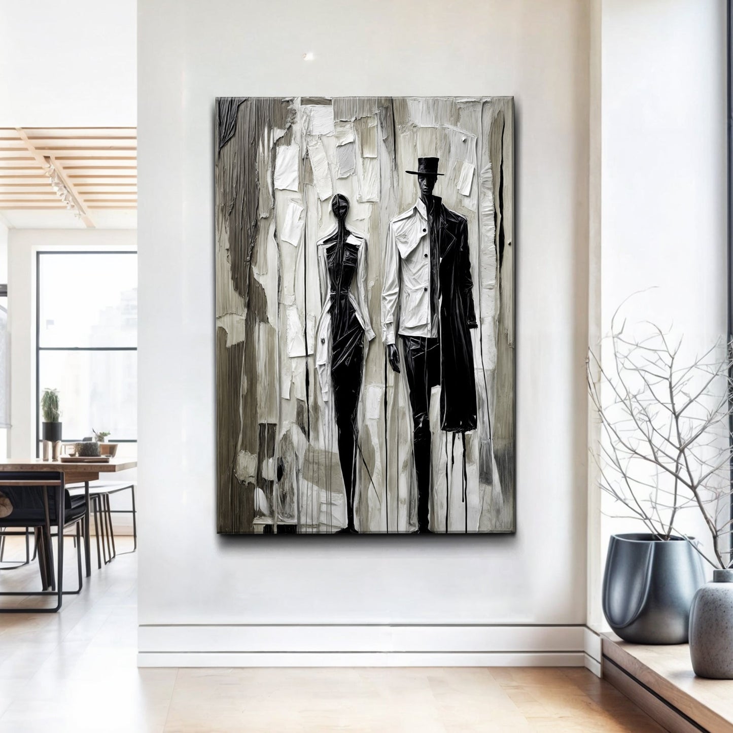 Beige and Black Minimalist Canvas Wall Art