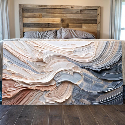Rough textured minimalist canvas wall art in neutral tones, ready to hang
