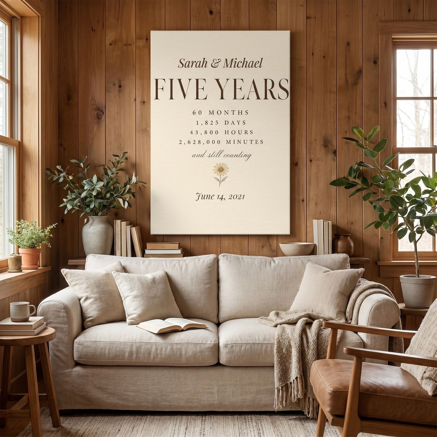 Personalized 5 Year Anniversary Canvas