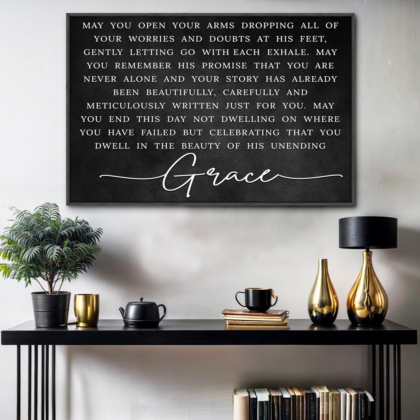 Unending Grace faith canvas sign - Christian grace message wall art decor