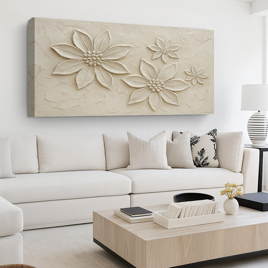 Floral abstract botanical canvas wall art expressive brushwork decor