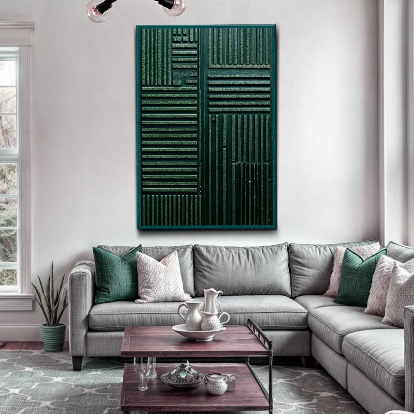 Green Abstract Patterns Canvas Wall Art