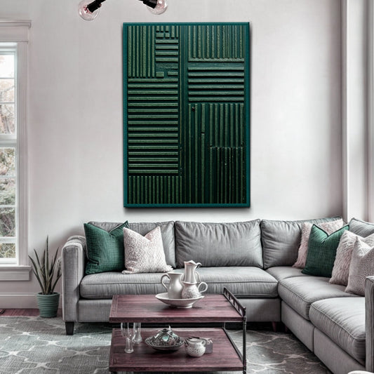 Green Abstract Patterns Canvas Wall Art
