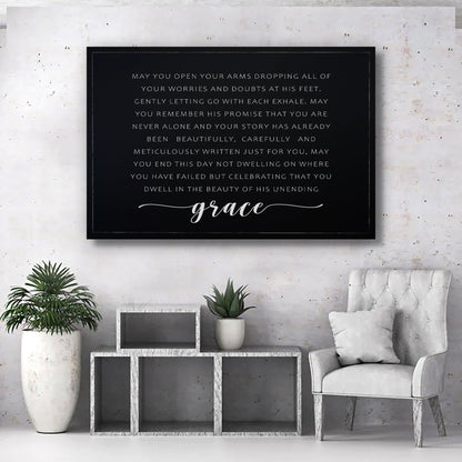 Unending Grace faith canvas wall art - Christian home decor sign