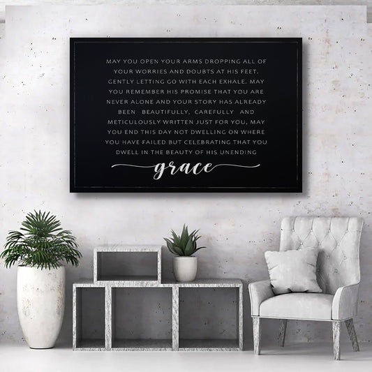 Unending Grace faith canvas wall art - Christian home decor sign