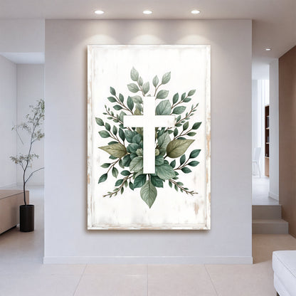 Minimalist cross faith canvas wall art style 2 — modern faith decor gallery wrapped