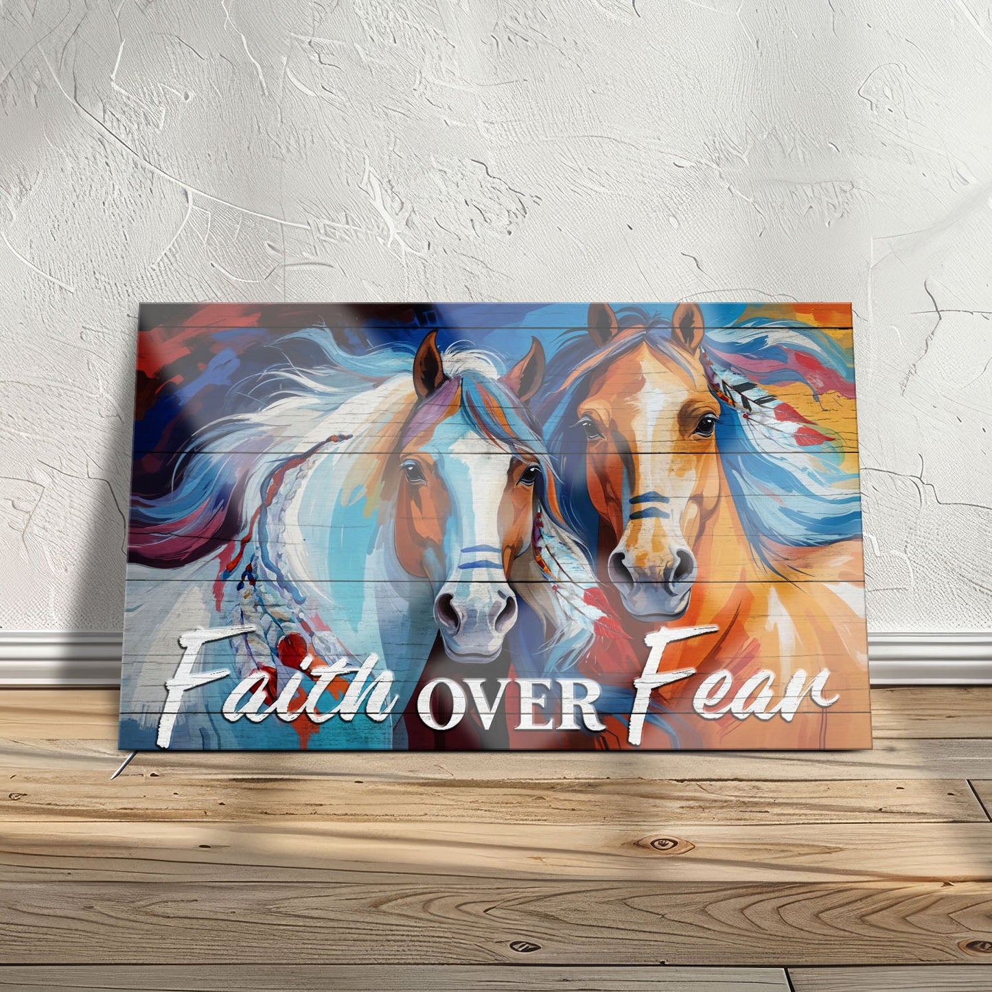 Faith Over Fear Canvas Wall Art Sign IV