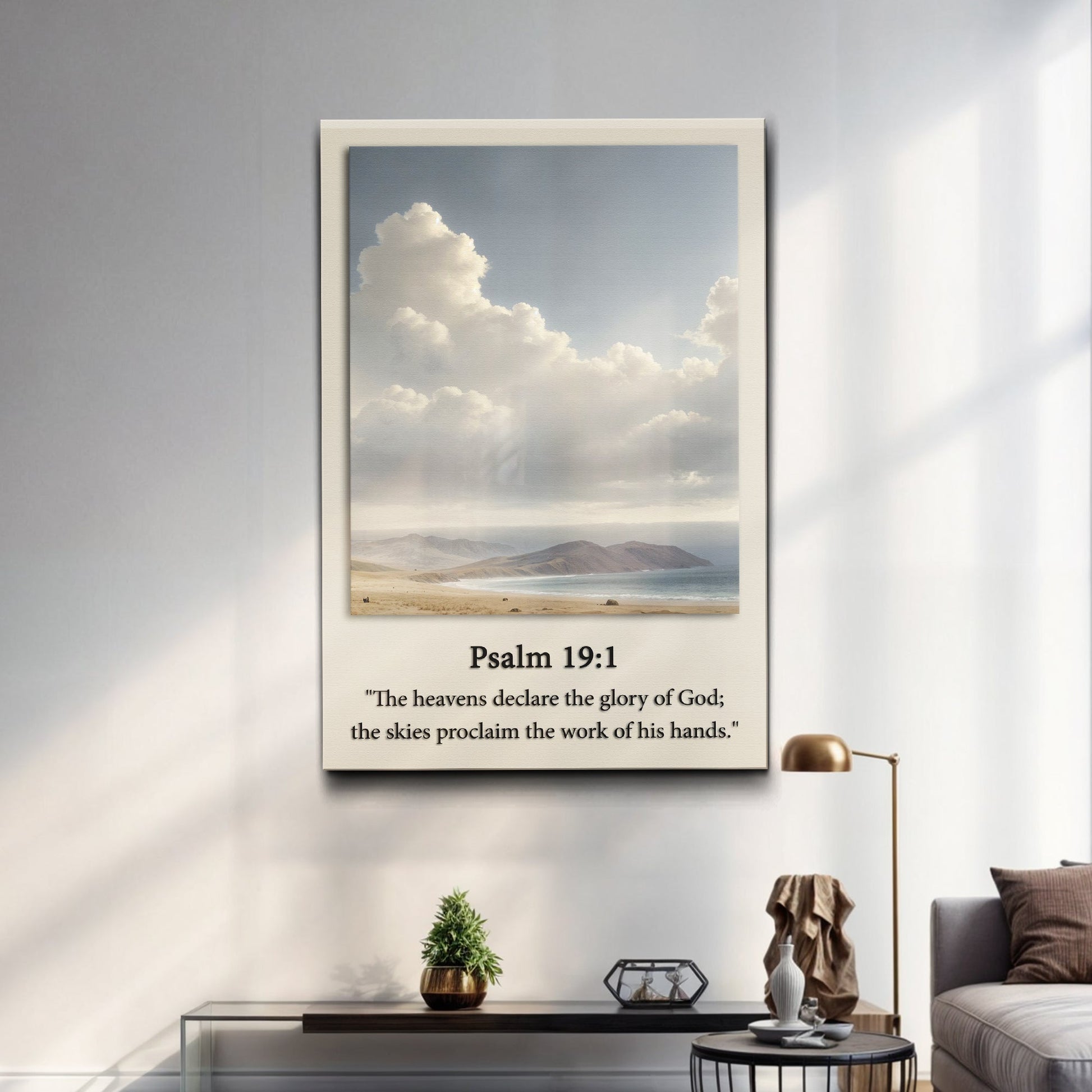 Psalm 19:1 The heavens declare the glory of God faith canvas wall art — Christian scripture decor