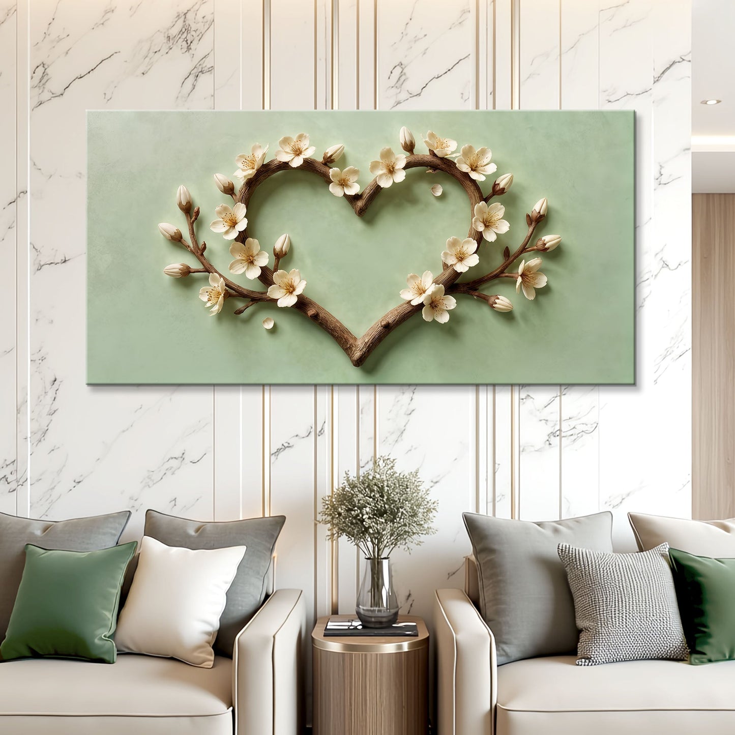 Harmony in bloom floral canvas wall art with lush layered botanical composition