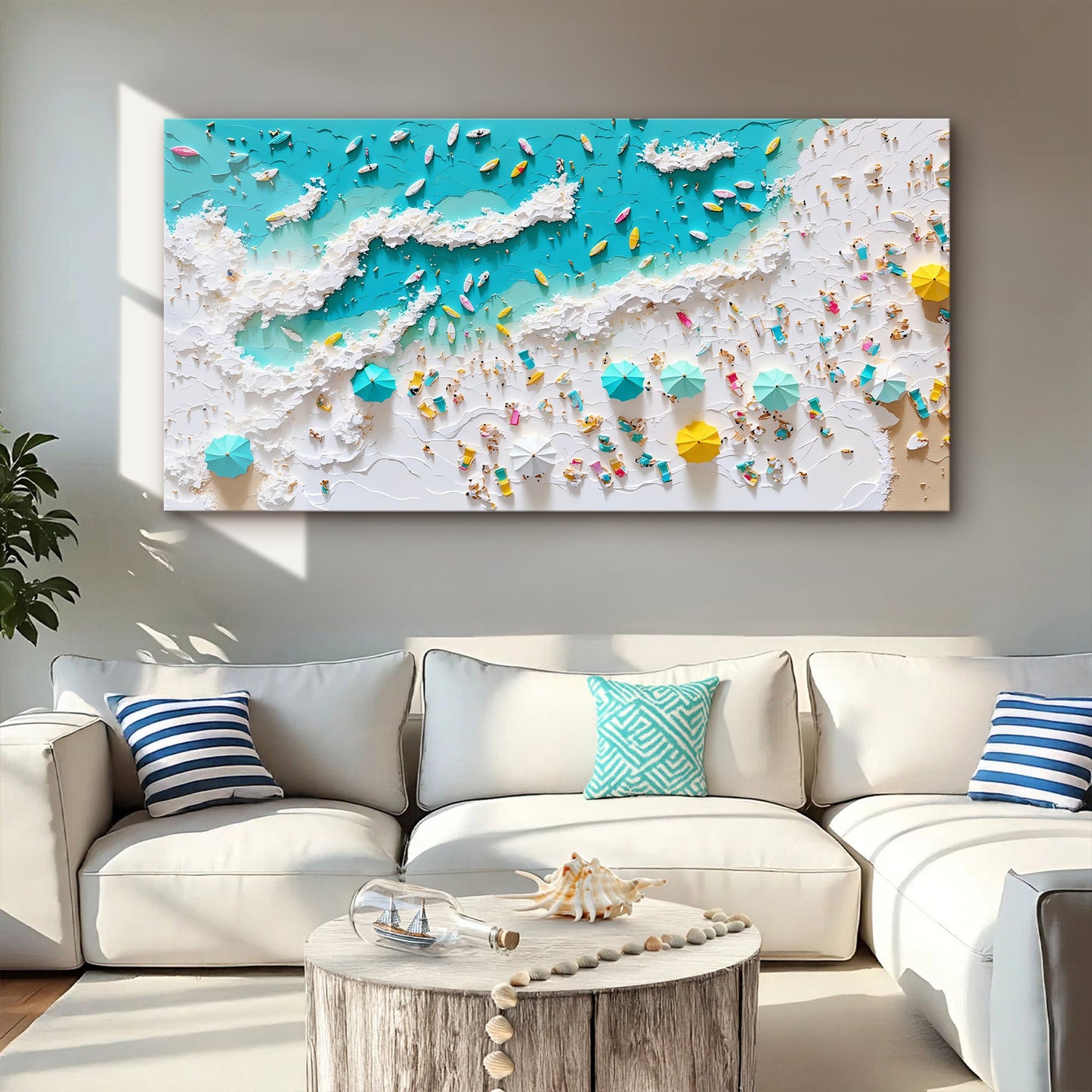 Beach Days coastal canvas wall art