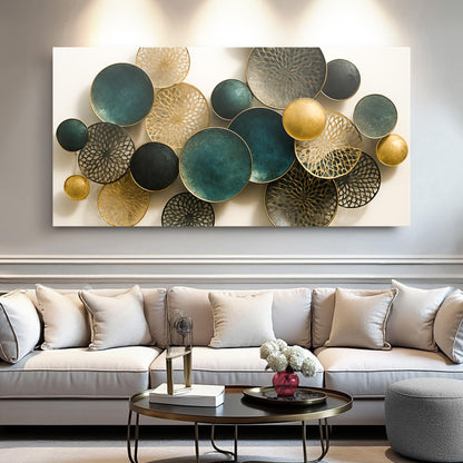 Lotus leaf abstract canvas wall art with a soft botanical touch, ready to hang