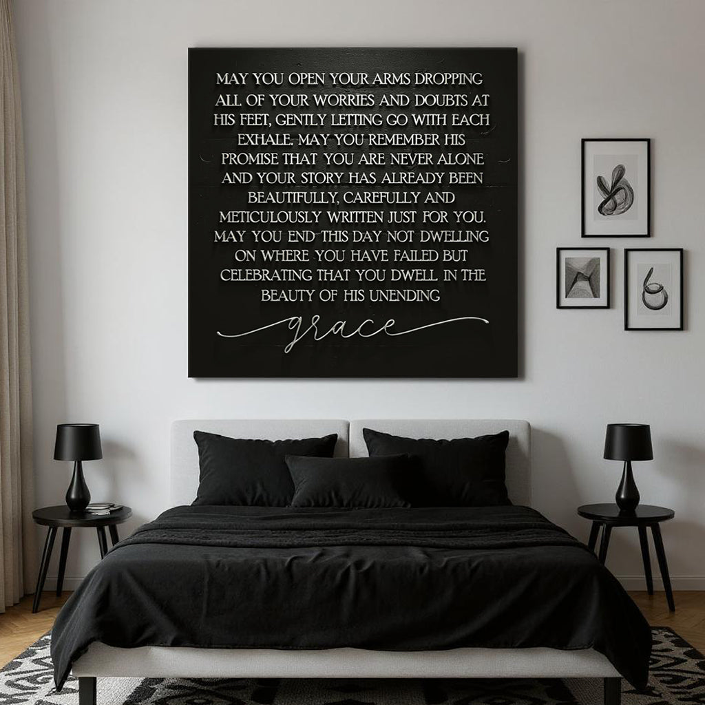 Unending Grace faith square canvas wall art - Christian grace art for gallery walls