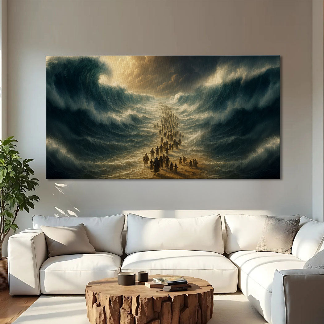 The Parting faith canvas wall art III wide format spiritual scene, gallery-wrapped