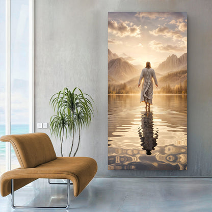 Reflections faith canvas wall art with a calm contemplative mood, ready to hang