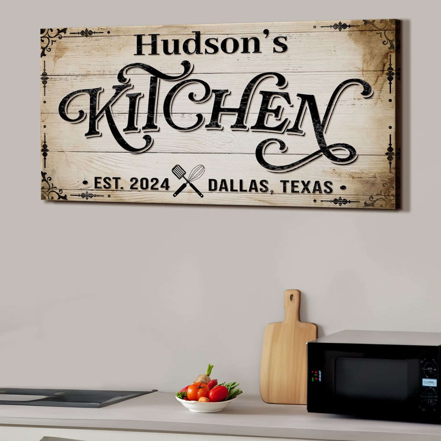 Kitchen decor canvas art sign - gallery wrapped UV-resistant ink ready to hang