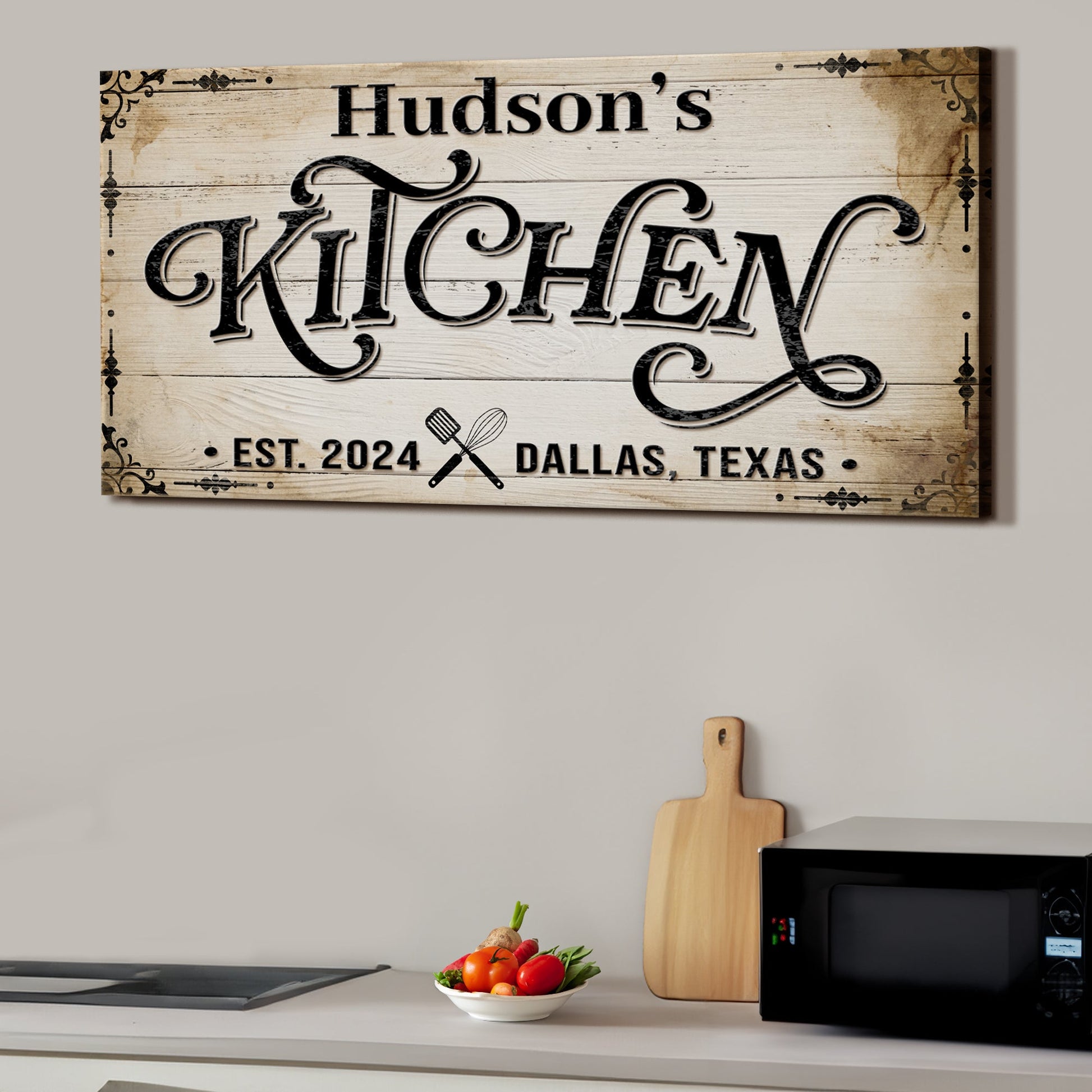 Kitchen decor canvas art sign - gallery wrapped UV-resistant ink ready to hang
