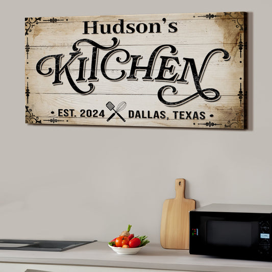 Kitchen decor canvas art sign - gallery wrapped UV-resistant ink ready to hang