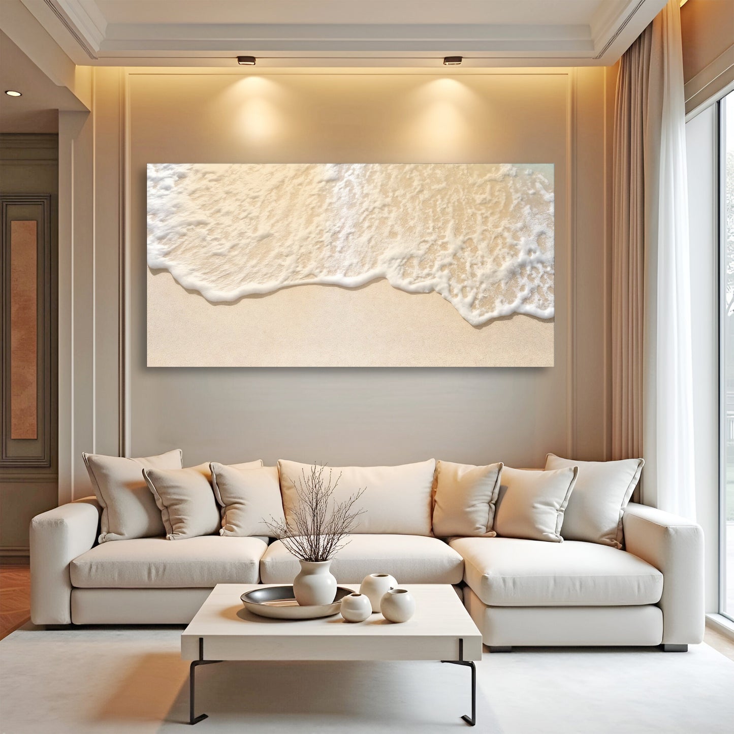 Sandy Waves Coastal Canvas Wall Art II