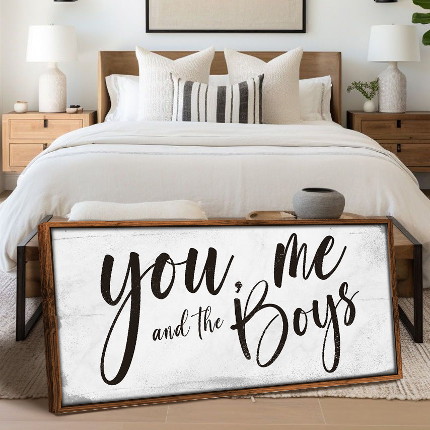You Me and the Boys Farmhouse Bedroom Canvas Wall Art