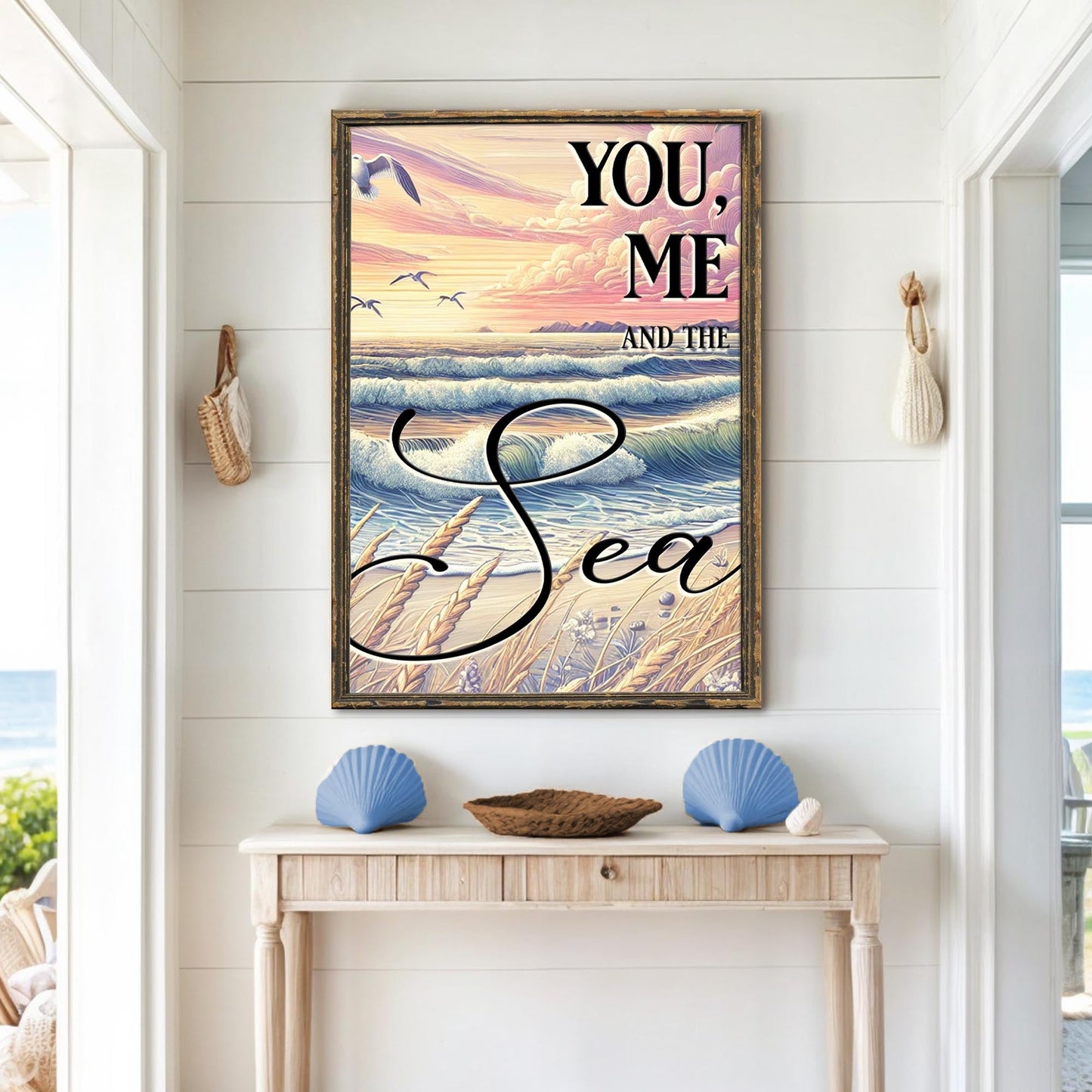 You Me and the Sea Coastal Canvas Wall Art