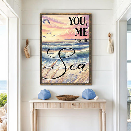 You Me and the Sea Coastal Canvas Wall Art
