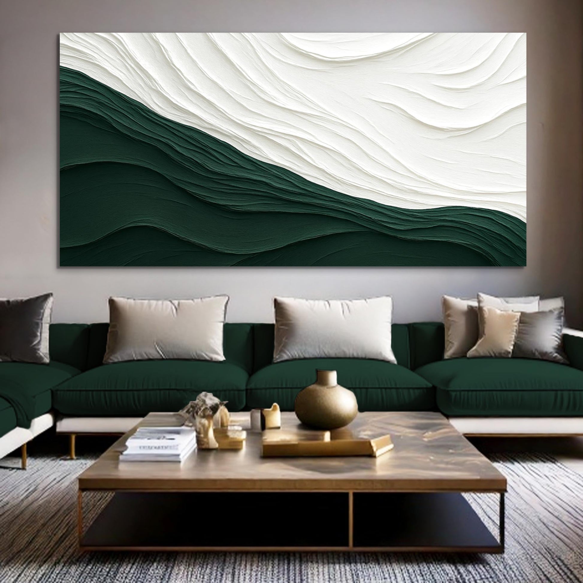 Abstract minimalist canvas wall art with spare refined composition in neutral tones