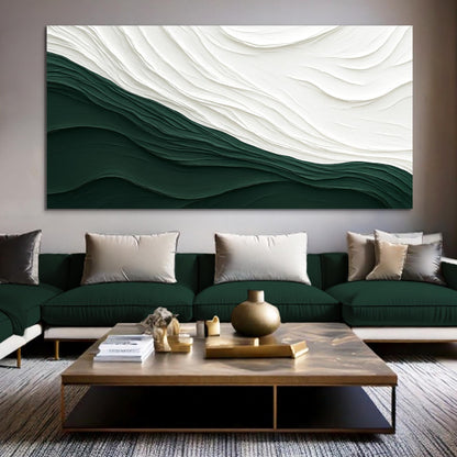 Abstract minimalist canvas wall art with spare refined composition in neutral tones